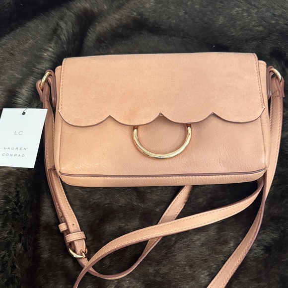 LC Lauren Conrad Pink Crossbody Bag with Gold Ring - Picture 1 of 8